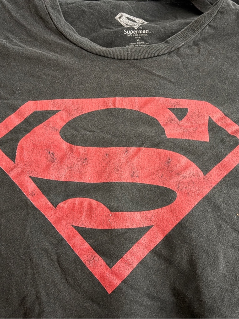 DC Comics Black T-shirt with Red Superman Logo